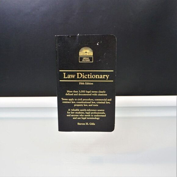 Law Dictionary Barron's Legal Guides By Steven Gifis Vinyl Bound 2003 - Picture 1 of 7